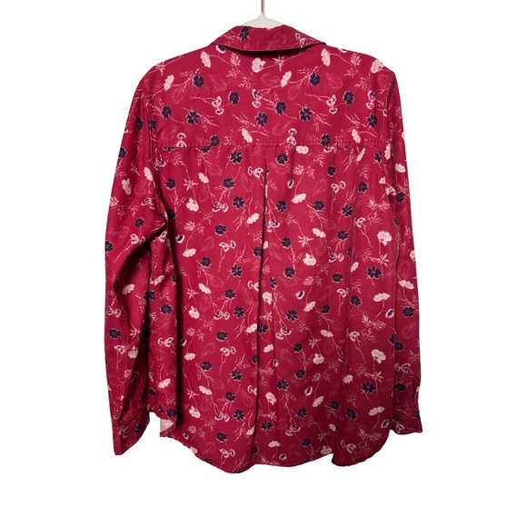 Lands End Women’s Long Sleeve Popover Reddish Pink Floral Size Large - Picture 5 of 11